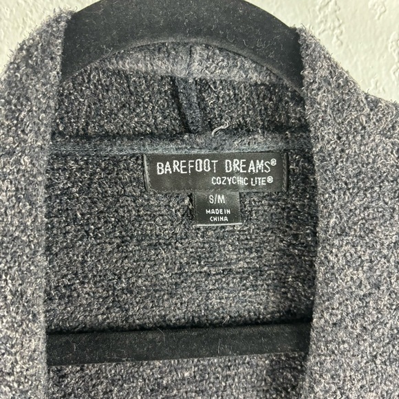 Barefoot Dreams Cozychic Lite Island Wrap Cardigan Sweater Gray Small Medium - Picture 4 of 7